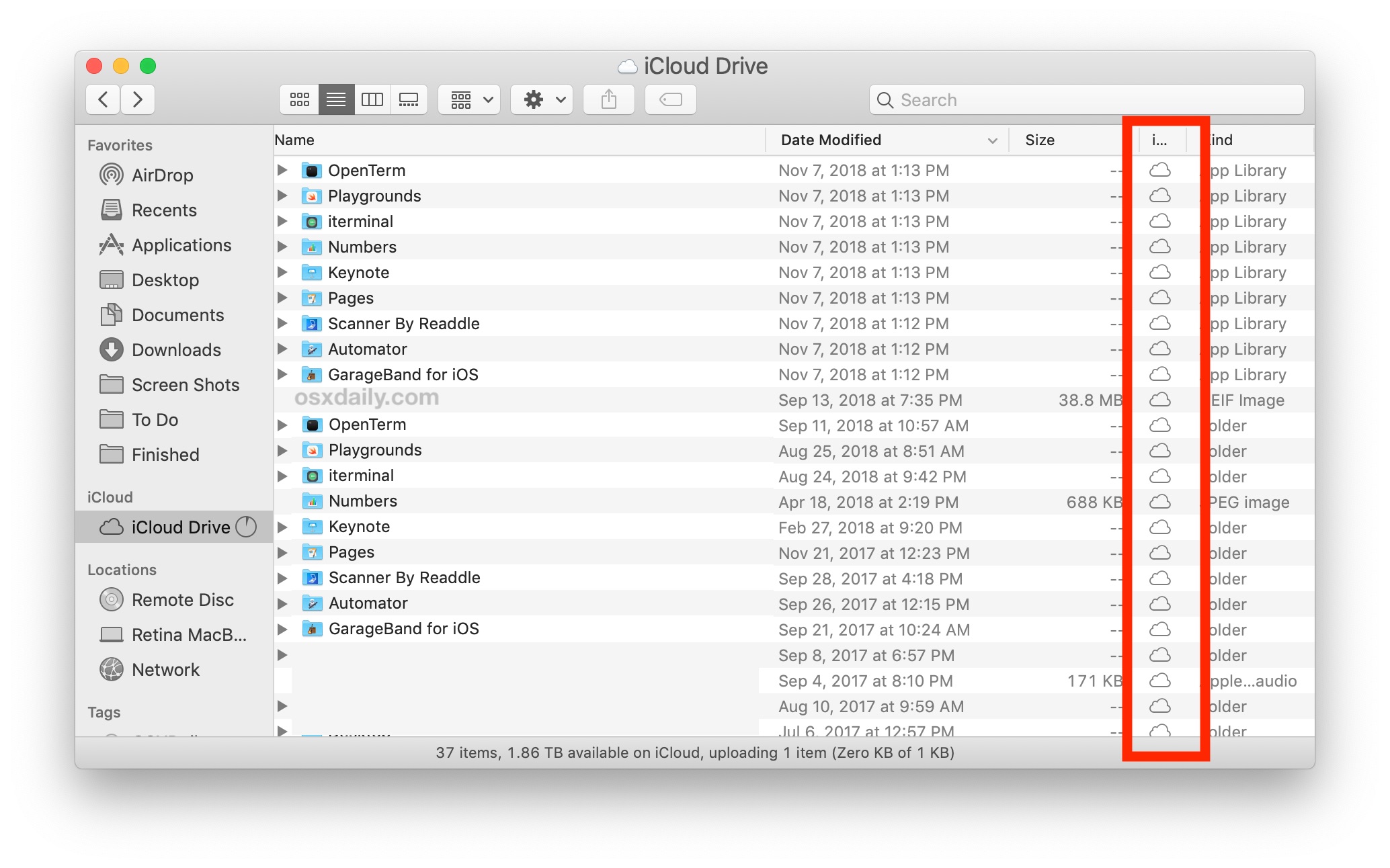 sync icons for onedrive on mac